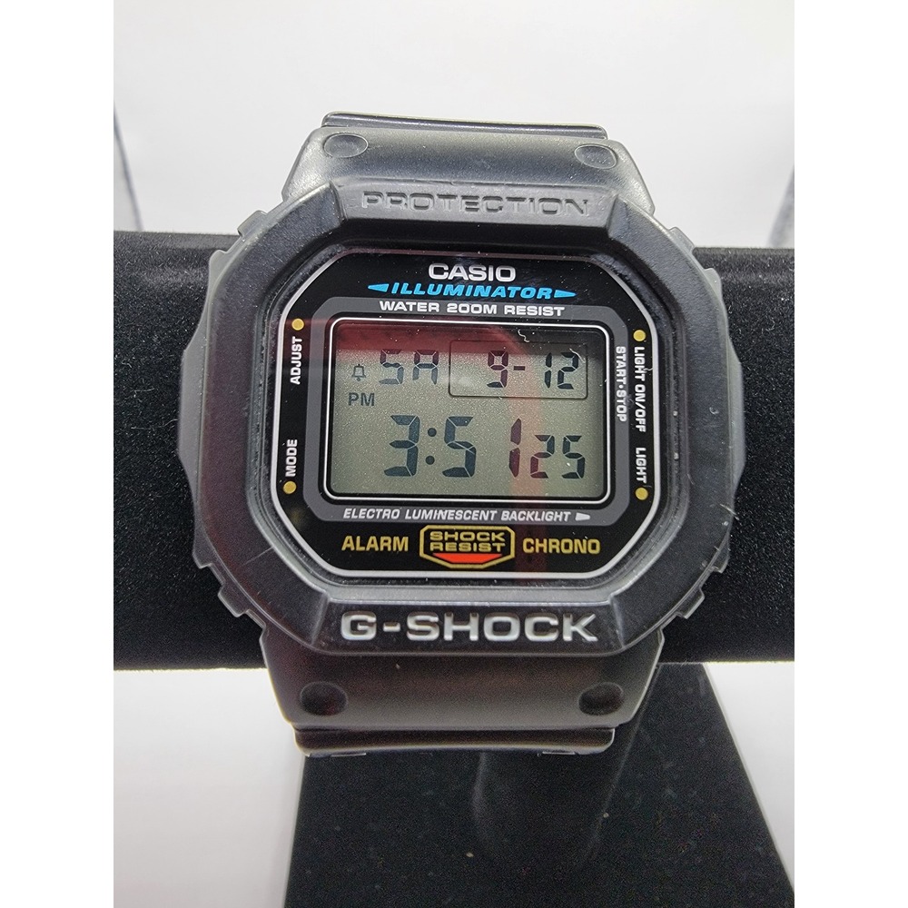 Casio G-Shock DW-5600E 3229 Black Digital Watch 200M Water Resist Alarm Vintage